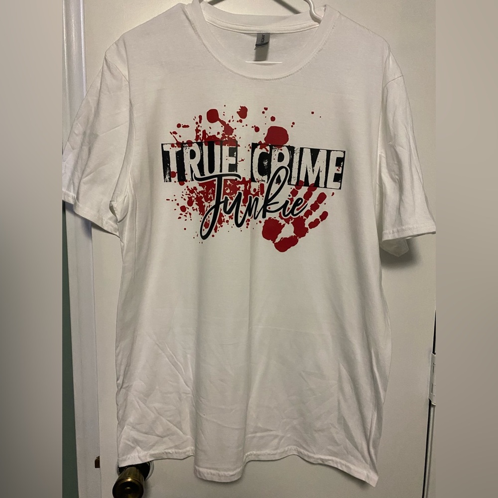 Halloween graphic tshirt true crime junkie